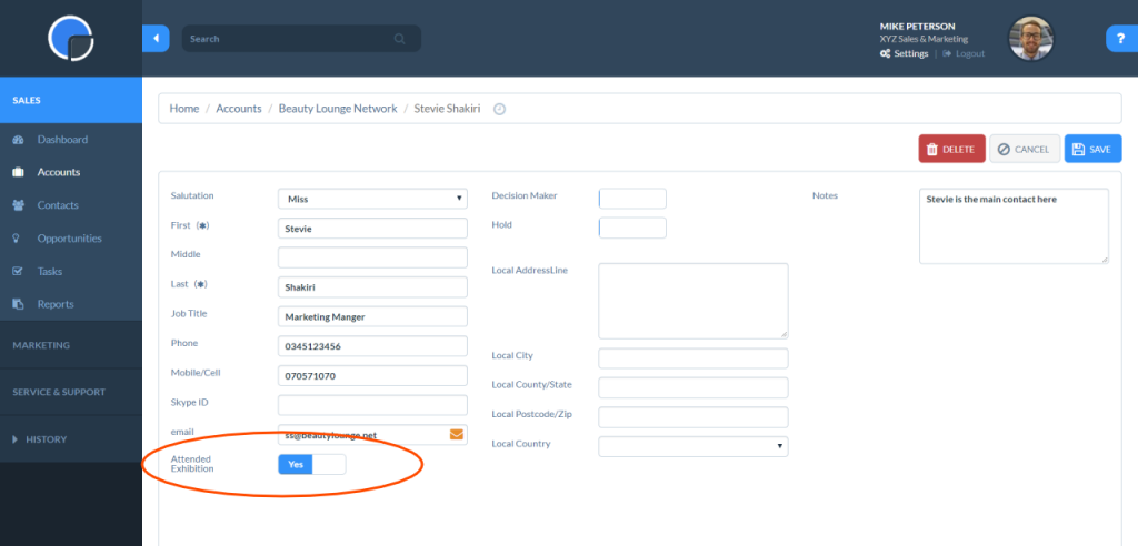 rss crm custom field