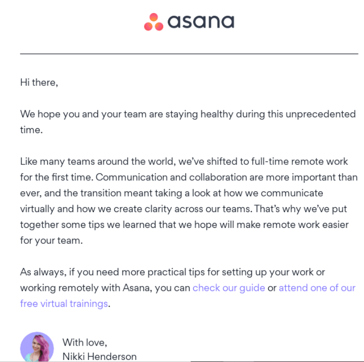 asana email covid