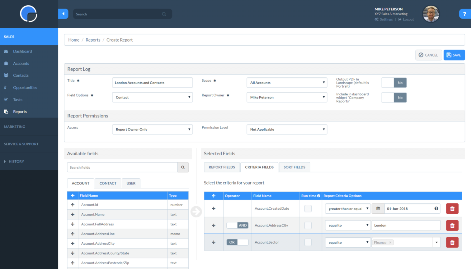 reports screenshot really simple systems crm
